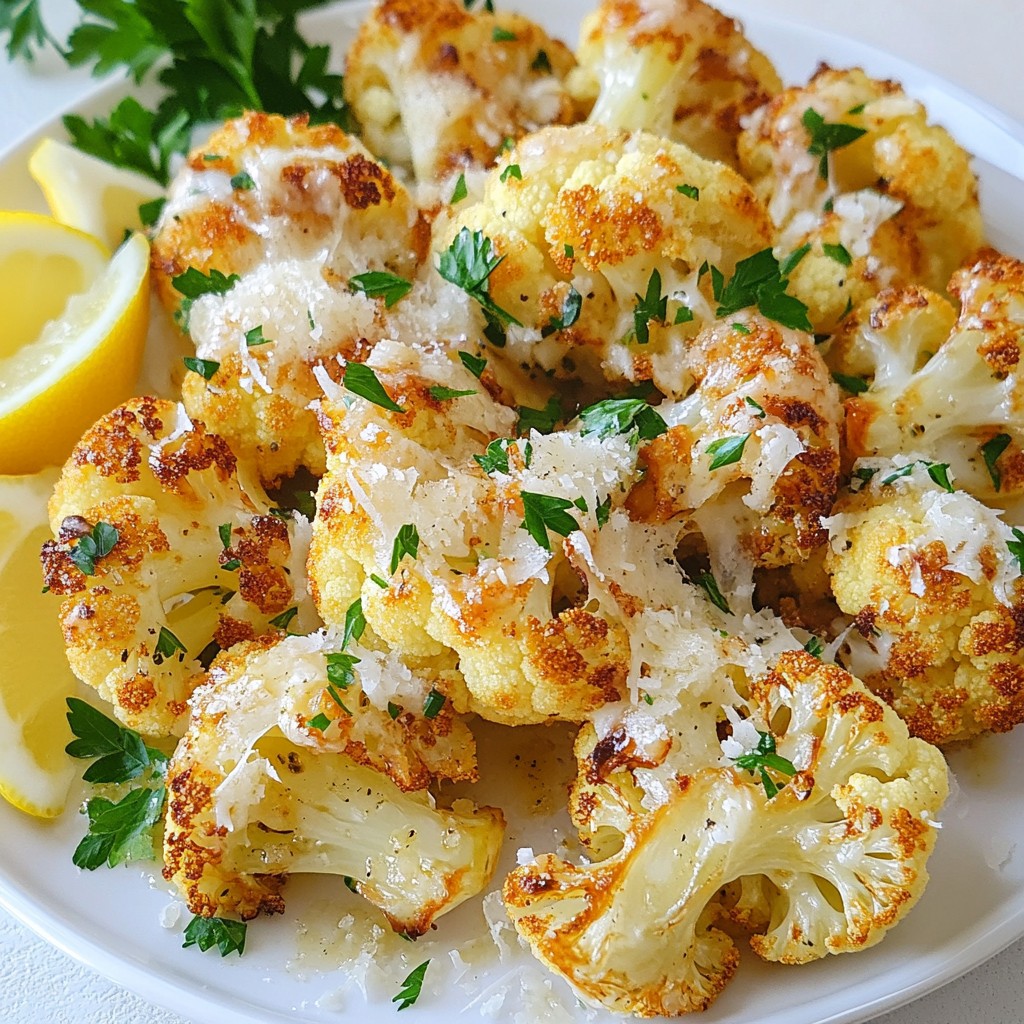 Garlic Parmesan Roasted Cauliflower Savory Side Dish