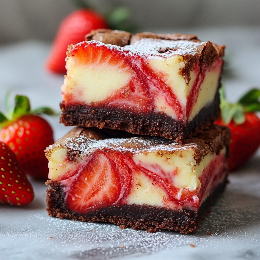 Strawberry Cheesecake Swirl Brownies Delightful Treat