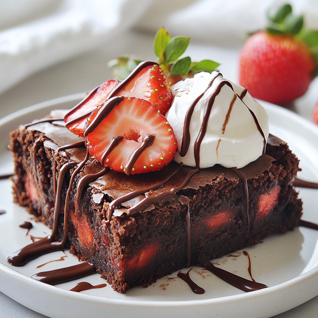 Chocolate Covered Strawberry Brownies Delightful Treat