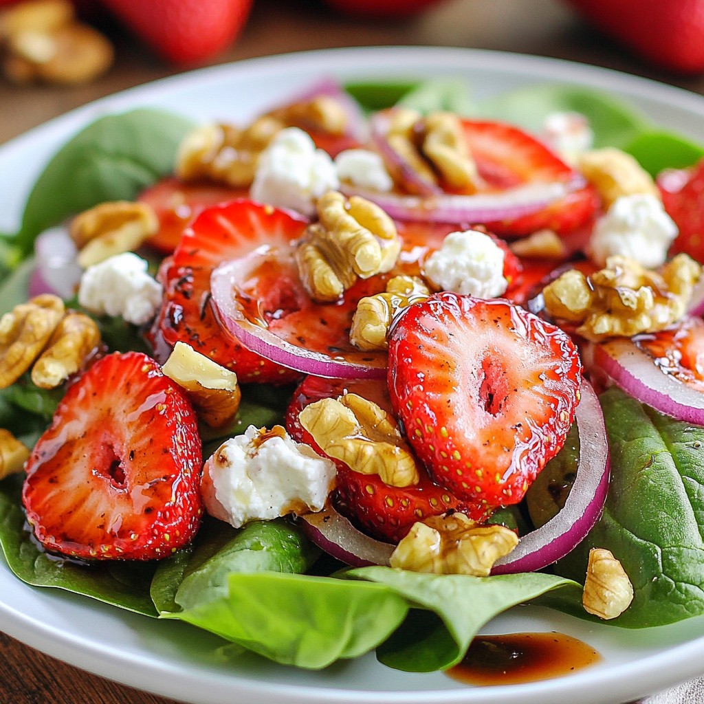 Spinach Strawberry Goat Cheese Salad Delightful Dish