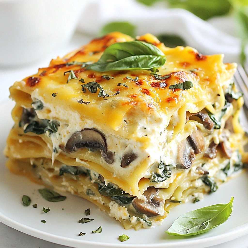 Creamy Mushroom Spinach Lasagna Simple and Tasty Dish